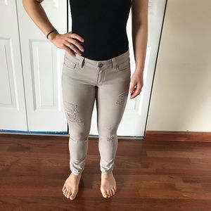 Paige size 25 grey straight leg pants, distressed